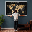 Framed Personalized Push Pin World Map – Custom Travel