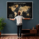 Framed Personalized Push Pin World Map – Custom Travel