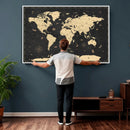 Personalized World Map Wall Art Canvas Print – Custom Push by MyGreatCanvas | Canvas Wall Art Prints | Photo Prints & Wall Decor