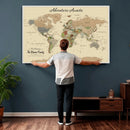 Custom Push Pin World Map Wall Art Canvas Print – Custom by MyGreatCanvas | Canvas Wall Art Prints | Photo Prints & Wall Decor