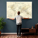 Personalized Push Pin World Map Canvas Print – Custom by MyGreatCanvas | Canvas Wall Art Prints | Photo Prints & Wall Decor