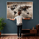 Personalized World Map Wall Art Canvas Print – Customizable