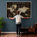 Personalized World Map Canvas Wall Art – Custom Framed Push