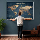 Personalized Vintage Push Pin World Map Canvas Print – by MyGreatCanvas | Canvas Wall Art Prints | Photo Prints & Wall Decor