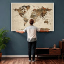 Vintage World Map Wall Art Canvas Print for Living Room, by MyGreatCanvas | Canvas Wall Art Prints | Photo Prints & Wall Decor