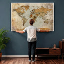 World Map Canvas Print – Detailed Map of the World Wall Art by MyGreatCanvas | Canvas Wall Art Prints | Photo Prints & Wall Decor