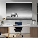 Elephand and Zebra Wall Art Canvas Print, Modern Artwork