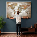 Vibrant Watercolor World Map Canvas Wall Art – Framed Travel by MyGreatCanvas | Canvas Wall Art Prints | Photo Prints & Wall Decor
