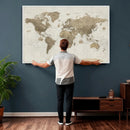 Detailed World Map Wall Art Canvas Print by MyGreatCanvas | Canvas Wall Art Prints | Photo Prints & Wall Decor