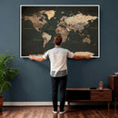 Vintage World Map Canvas Wall Art – Framed Travel Map for by MyGreatCanvas | Canvas Wall Art Prints | Photo Prints & Wall Decor