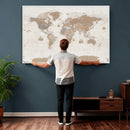 Framed Large World Map Canvas Print for Office Decor by MyGreatCanvas | Canvas Wall Art Prints | Photo Prints & Wall Decor
