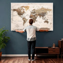 World Map Canvas Print – Framed Travel Map Wall Art for by MyGreatCanvas | Canvas Wall Art Prints | Photo Prints & Wall Decor