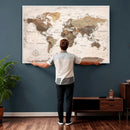 World Map Canvas Print – Framed Travel Map Wall Art for