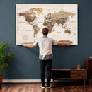 World Map Canvas Print – Framed Detailed Map of the World