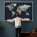 Colorful Watercolor World Map Canvas Print – Vibrant Framed