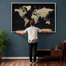 World Map Wall Art Print – Detailed Map of the World Wall