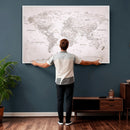 World Map Canvas Print – Detailed Map of the World Wall Art