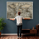 World Map Canvas Print – Detailed Map of the World Wall Art