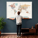 Pastel Colors World Map Wall Art Canvas Print by MyGreatCanvas | Canvas Wall Art Prints | Photo Prints & Wall Decor