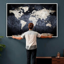 Vintage World Map Canvas Wall Art – Antique Triptych Map