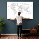 World Map Canvas Print – Framed Modern Detailed Map of the by MyGreatCanvas | Canvas Wall Art Prints | Photo Prints & Wall Decor