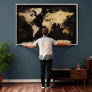 Extra Large World Map Canvas Print – Detailed Map Classic