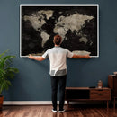 Detailed World Map Wall Art Print - Large Framed World Map