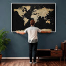 Beige World Map Canvas Wall Art Print, Minimal Black and by MyGreatCanvas | Canvas Wall Art Prints | Photo Prints & Wall Decor