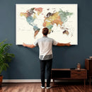 Framed World Map Wall Art Canvas Print for Living Room and by MyGreatCanvas | Canvas Wall Art Prints | Photo Prints & Wall Decor