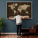 Colorful World Map Canvas Wall Art with Landmarks – Framed by MyGreatCanvas | Canvas Wall Art Prints | Photo Prints & Wall Decor