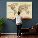 Extra Large World Map Canvas Print – Detailed Map of the by MyGreatCanvas | Canvas Wall Art Prints | Photo Prints & Wall Decor