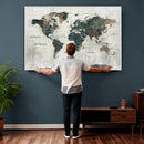 World Map Canvas Print – Framed Travel Map Wall Art for