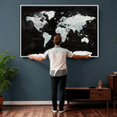 World Map Canvas Print – Framed Push Pin Wall Art, Color by MyGreatCanvas | Canvas Wall Art Prints | Photo Prints & Wall Decor