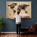 World Map Wall Art Canvas Print