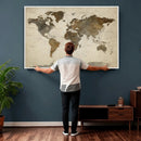 Vintage World Map Canvas Wall Art – Framed Travel Map for by MyGreatCanvas | Canvas Wall Art Prints | Photo Prints & Wall Decor