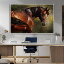 Majestic Brown Horse Wall Art Canvas Print – Framed