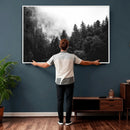 Black White Forest Wall Art Canvas Print, Misty Pine Tree by MyGreatCanvas | Canvas Wall Art Prints | Photo Prints & Wall Decor