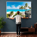 Barbados Beach Wall Art Canvas Print, Palm Tree Ocean by MyGreatCanvas | Canvas Wall Art Prints | Photo Prints & Wall Decor