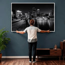 Boston Wall Art Canvas Print, Boston City Downtown Night by MyGreatCanvas | Canvas Wall Art Prints | Photo Prints & Wall Decor