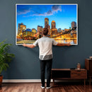 Boston Wall Art Canvas Print, Boston City Downtown Night by MyGreatCanvas | Canvas Wall Art Prints | Photo Prints & Wall Decor