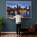 Boston Wall Art Canvas Print, Boston City Downtown Night by MyGreatCanvas | Canvas Wall Art Prints | Photo Prints & Wall Decor