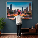 Chicago Wall Art Canvas Print - Chicago City Downtown Night by MyGreatCanvas | Canvas Wall Art Prints | Photo Prints & Wall Decor