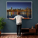 Chicago Wall Art Canvas Print - Chicago City Downtown Night by MyGreatCanvas | Canvas Wall Art Prints | Photo Prints & Wall Decor