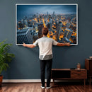 Chicago Wall Art Canvas Print - Chicago City Downtown Night by MyGreatCanvas | Canvas Wall Art Prints | Photo Prints & Wall Decor
