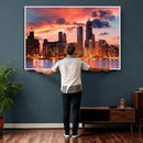 Chicago Wall Art Canvas Print - Chicago City Downtown Night by MyGreatCanvas | Canvas Wall Art Prints | Photo Prints & Wall Decor
