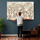 Farmhouse Texas Longhorn Wall Art Canvas Print - Abstract by MyGreatCanvas | Canvas Wall Art Prints | Photo Prints & Wall Decor