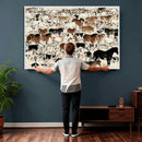 Farmhouse Animals Horse Longhorn Cow Wall Art Canvas Print - by MyGreatCanvas | Canvas Wall Art Prints | Photo Prints & Wall Decor