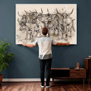 Abstract Cow Longhorn Wall Art Canvas Print for Cabin Decor by MyGreatCanvas | Canvas Wall Art Prints | Photo Prints & Wall Decor