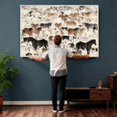 Wild Horses Wall Art Canvas Print - Abstract Farm Longhorn by MyGreatCanvas | Canvas Wall Art Prints | Photo Prints & Wall Decor