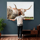 Texas Catle Longhorn Wall Art Canvas Print for Farmhouse by MyGreatCanvas | Canvas Wall Art Prints | Photo Prints & Wall Decor